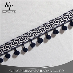 Garment accessories ball fringe trim for decoration,wholesale india pom pom trim