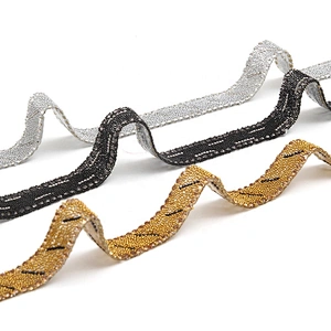 Hotfix Trimming For Hat For Clothing Volume Iron on Trims  Gold Accessories Chain Rhinestone Mesh transfers