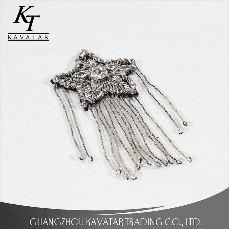 New Design Star Shape Rhinestone Beaded Patches For Decorative Women Bag
