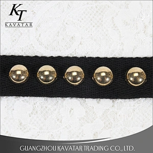 Kavatar Fashionable Embroidery Ribbon Accessories Half Beaded Lace Ribbon Trim For Garment