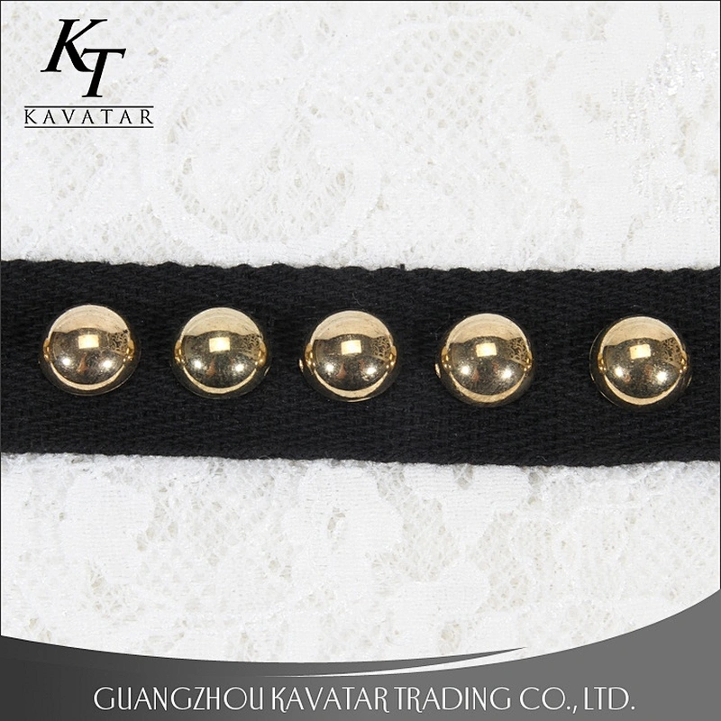 Kavatar Fashionable Embroidery Ribbon Accessories Half Beaded Lace Ribbon Trim For Garment