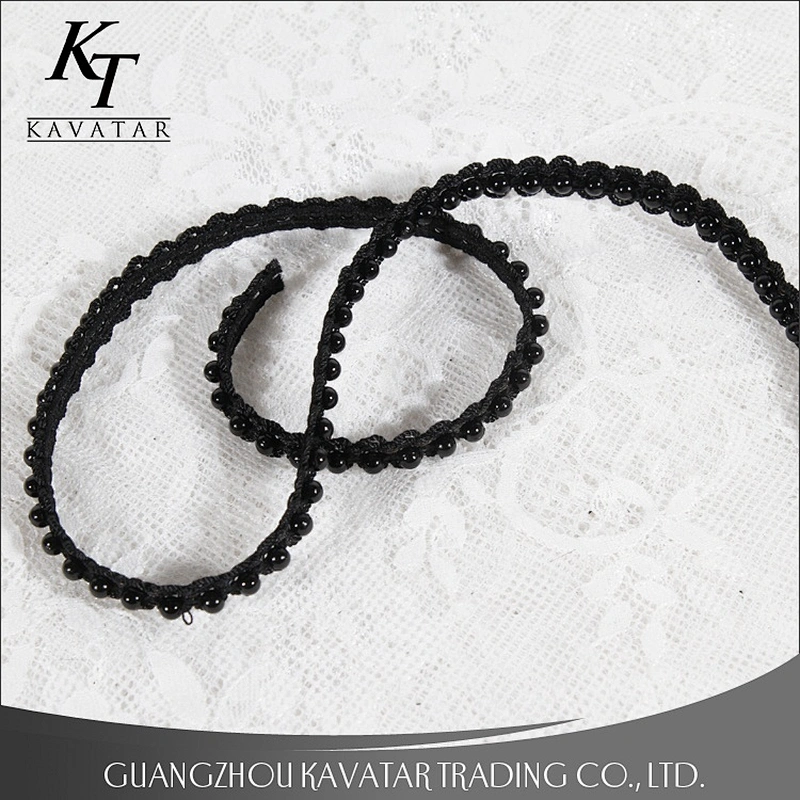 Cheap Price Wholesale Black Beaded Braided Trim Tape For Clothing