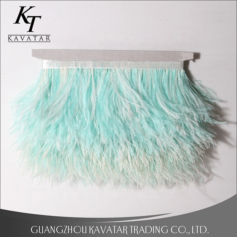 Kavatar Wholesale Custom Red Feather Fringe Trim For Dance Costumes Dresses