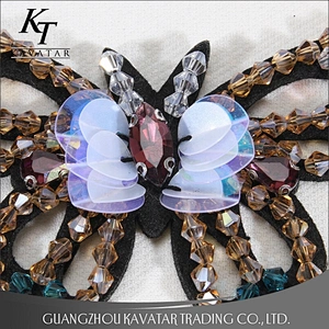 Popular Butterfly Design Sequins Rhinestone Beads Patches Sew On Clothing