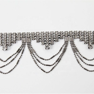 Shining Tassel Rhinestone Trims Bridal Decoration Clothing Rhinestones chains Sew on