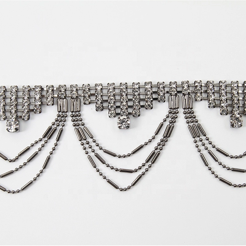 Shining Tassel Rhinestone Trims Bridal Decoration Clothing Rhinestones chains Sew on