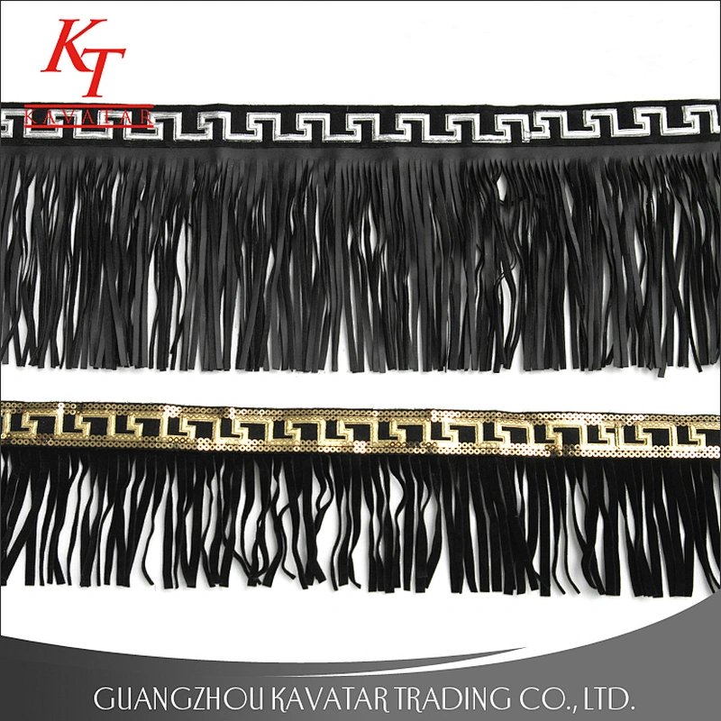 Wholesale Fashion 14cm width faux leather fringe