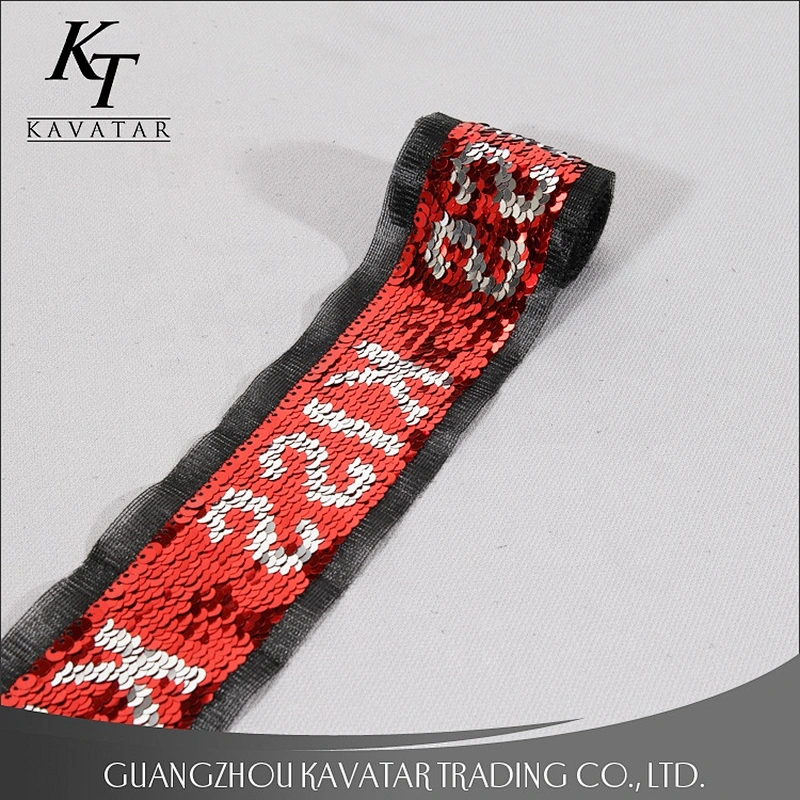Wholesale Shiny Reversible Sequin Lace Trim Tape For Costume sequin lace fabrics