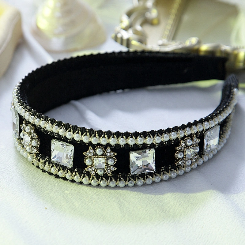 Euramerican Korean version of the pearl edge diamond fashion joker street beat hair hoop, hair accessories