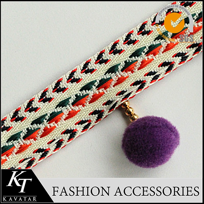 Handmade korean pom pom trim fringe for curtain with 2cm colorful ball