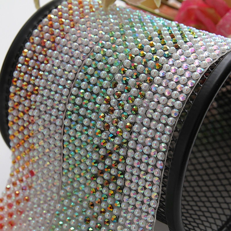 Hotsell 1.5cm Width Resin Glass Rhinestone Sheet Hotfix Flack Tape For Shoe And Bag Decoration