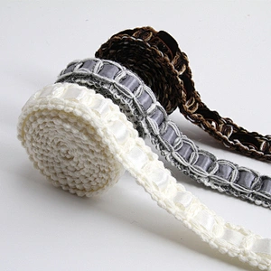 Kavatar Wholesale Custom Black White Cotton Tape Silk Ribbon Dyed Webbing Woven Polyester Ribbons