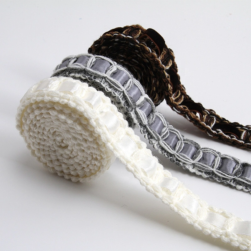 Kavatar Wholesale Custom Black White Cotton Tape Silk Ribbon Dyed Webbing Woven Polyester Ribbons