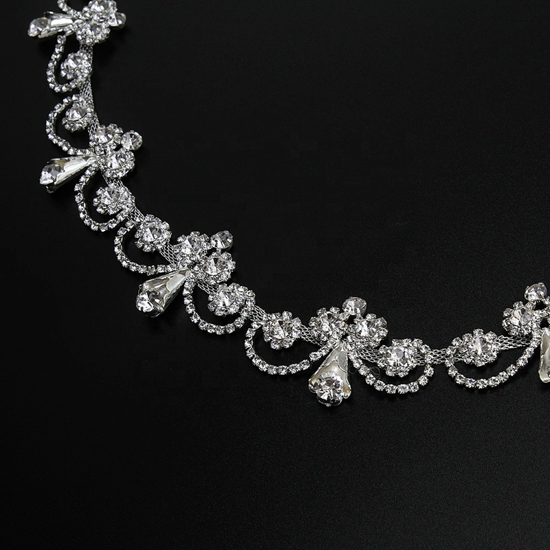 Kavatar Fashion Wholesale Fringe Rhinestone Cup Chain For Clothes