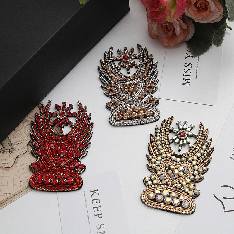 wholesale rhinestone applique ID patches for clothing patches for clothing 3D patch