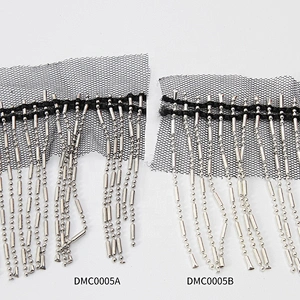 Fancy decorative 8cm gold sliver chain fringe trim fashion accessories mesh fringe