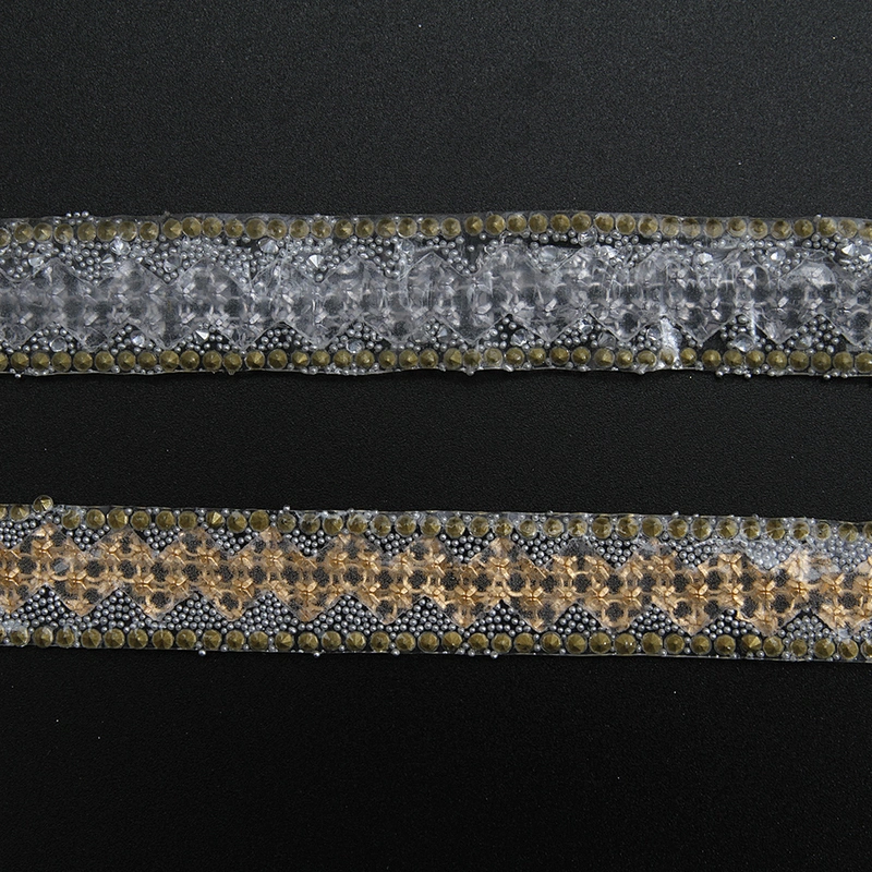 Kavatar Wholesale Hotfix Trim Garment Accessory Fashion Hot DIY Trim Fringe For Clothing Iron on Trims