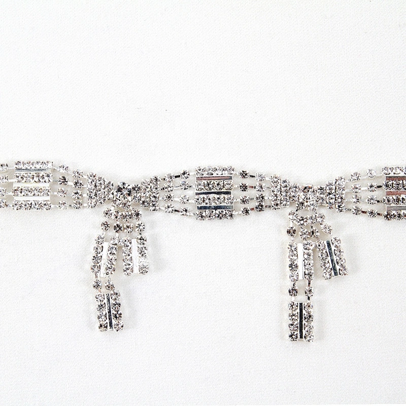 Kavatar Factory Wholesale Crystal Rhinestone Cup Chain Trim For Clothing