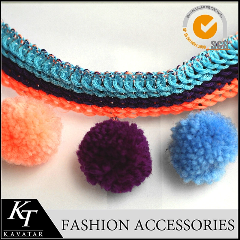 100% nylon material ball lace trim pom pom lace trim