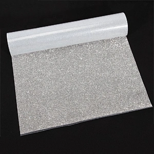 Clear Beads Crystal Fabric Ribbon Crystal Mesh Trim