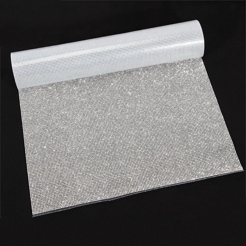 Clear Beads Crystal Fabric Ribbon Crystal Mesh Trim