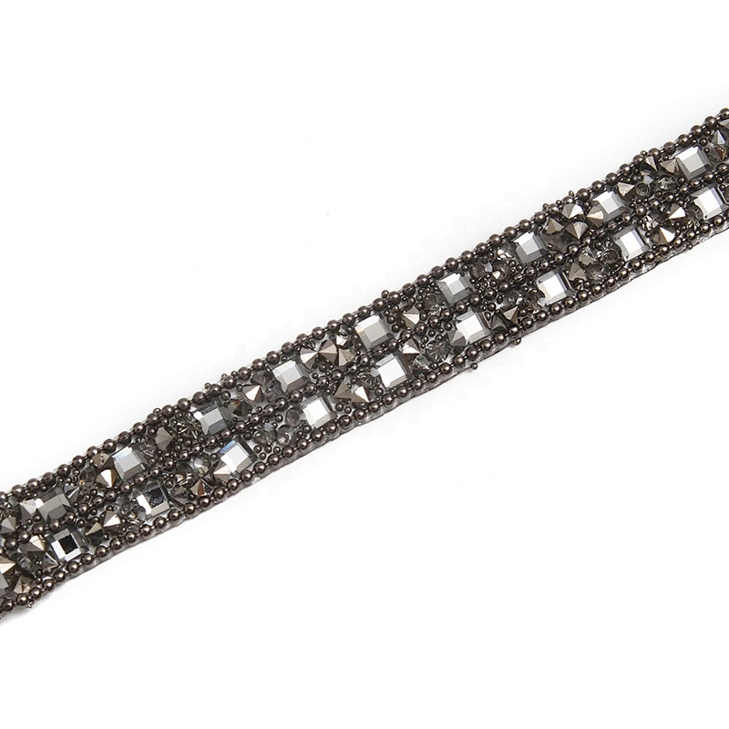 kavatar  wholesale hotfix rhinestone trimming for shoes  for Clothing Banding Trim  bead  Glass trim transfers