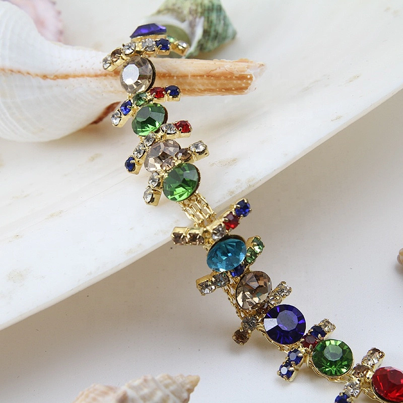 New design DIY rhinestone beaded clothes garment accessories for women crystal bead chain