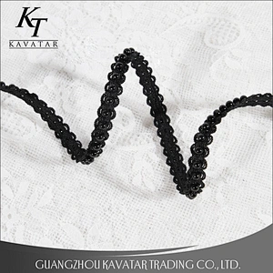 Cheap Price Wholesale Black Beaded Braided Trim Tape For Clothing