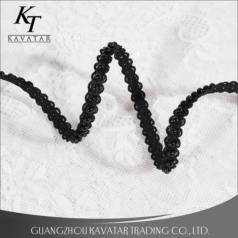 Cheap Price Wholesale Black Beaded Braided Trim Tape For Clothing