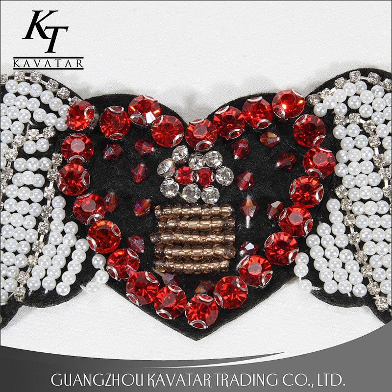 Beautiful Handicraft Heart with Wings Beading Patches For Decoration