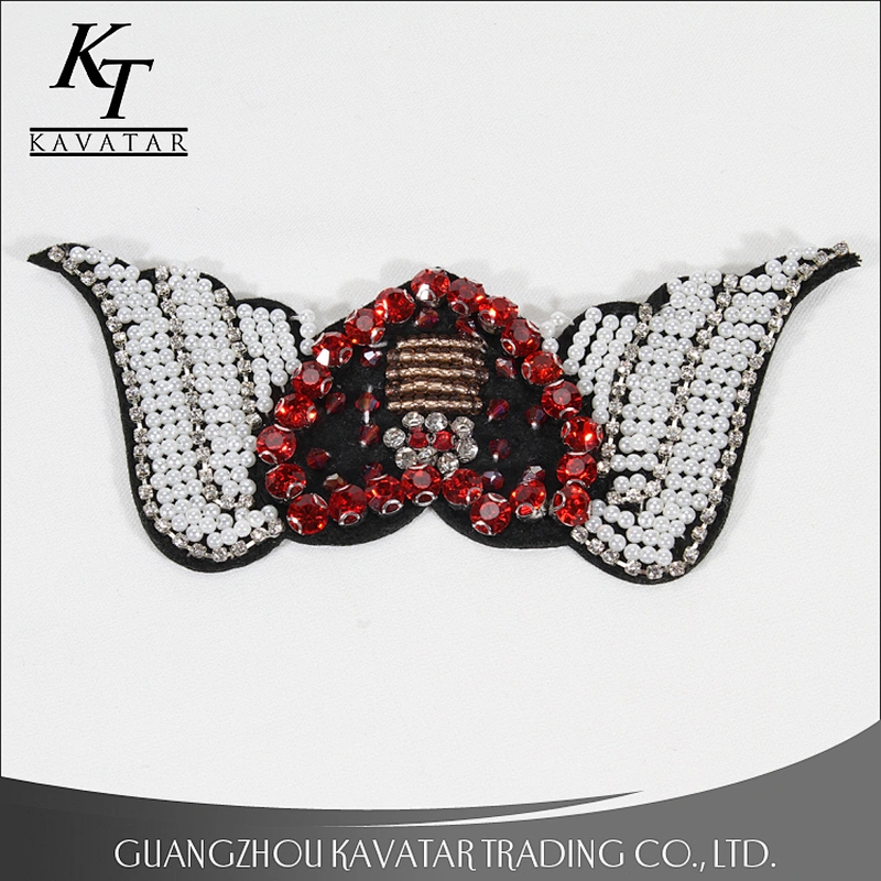 Beautiful Handicraft Heart with Wings Beading Patches For Decoration