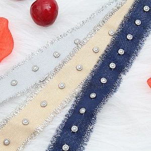 Studs Bead ribbon trim lace trim ribbon diy handmade costume dress sewing Copper Rivet Design Lace Trims