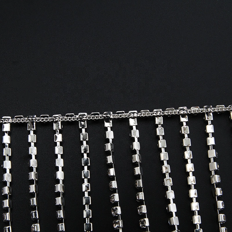 Kavatar Tassel Claw Chain Rhinestone Trim Crystal Strass Cup Chain For Wedding Decoration