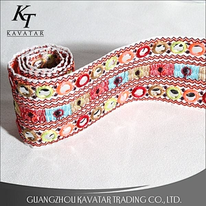 Wholesale 6cm white mirror style embroidery ribbon trim