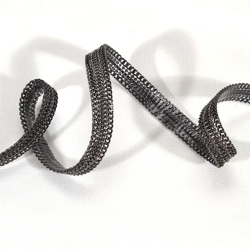 Wholesale Black Accessories Chain Beaded Hot Fix Transfer Trim