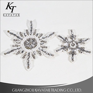 Best new embroidery design star shape beads and rhinestone decoration for clothes patches