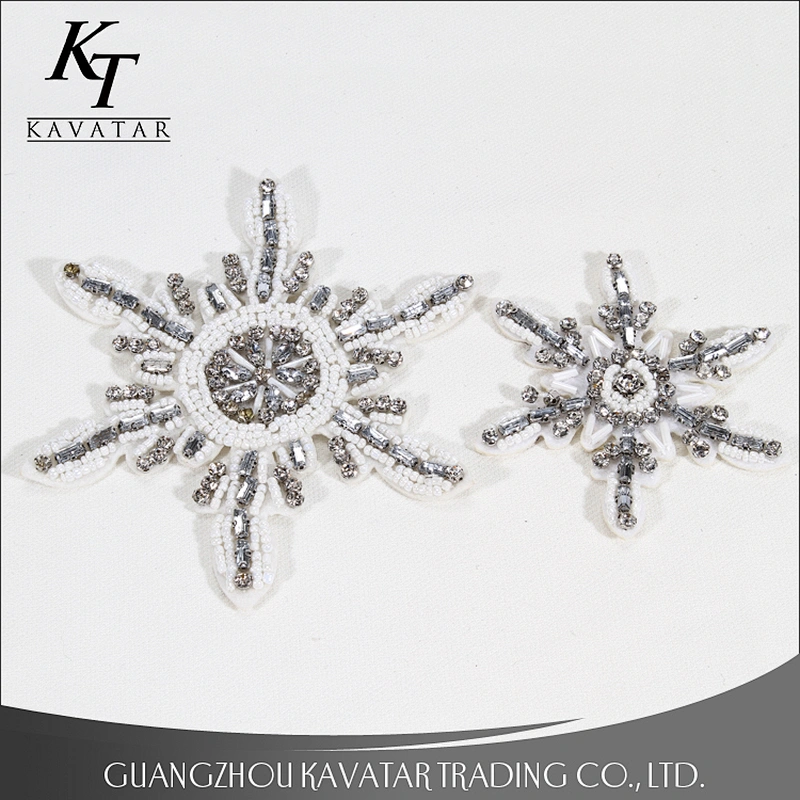 Best new embroidery design star shape beads and rhinestone decoration for clothes patches
