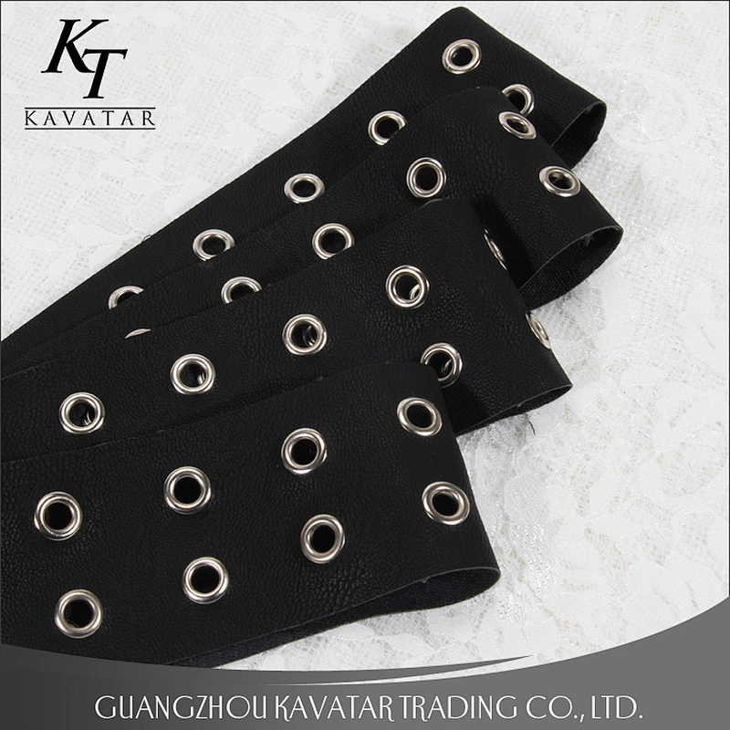 Newest design eyelet trim double rows white eyelet leather trim for garment,shoe,bags,etc