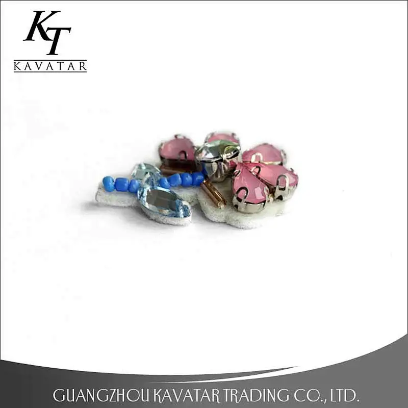 High quality new style fashion flower patches,rhinestone inset