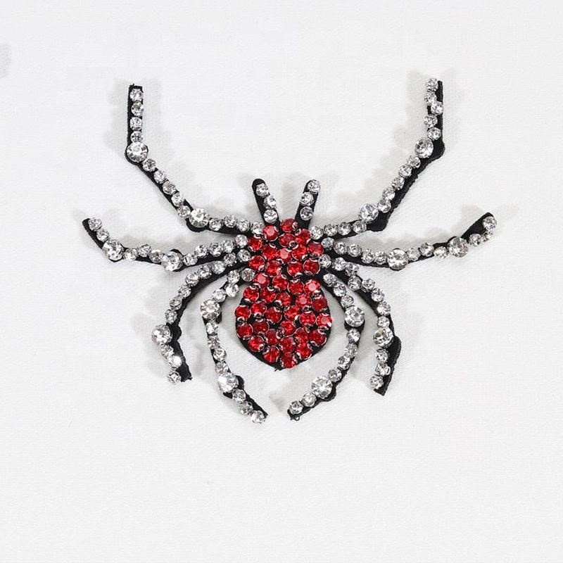 Kavatar Beautiful Red Shape Stone Spider Patches For Garment