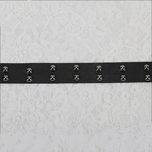 Fashion design double rows Copper beads PU tape trim decoration for garment