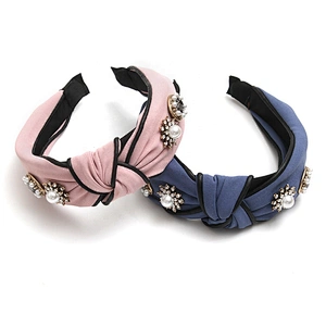 European and American fashion headbands  2020  pearl headband winter headband for girls hair accessories