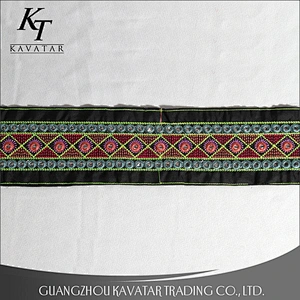 Fashion new ethnic style mirror white lace trimming