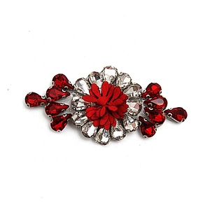 Christmas Cherry Flower Decorative Sew on Rhinestone Beaded Patches Wholesale patches for clothing