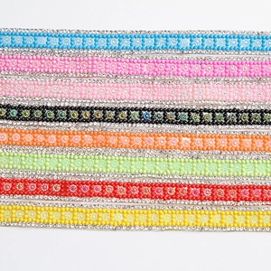 Kavatar 2020 square pattern Hotfix Trims iron on rhinestone trim