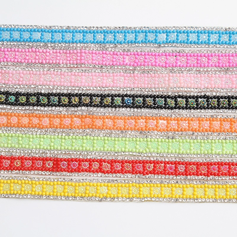 Kavatar 2020 square pattern Hotfix Trims iron on rhinestone trim