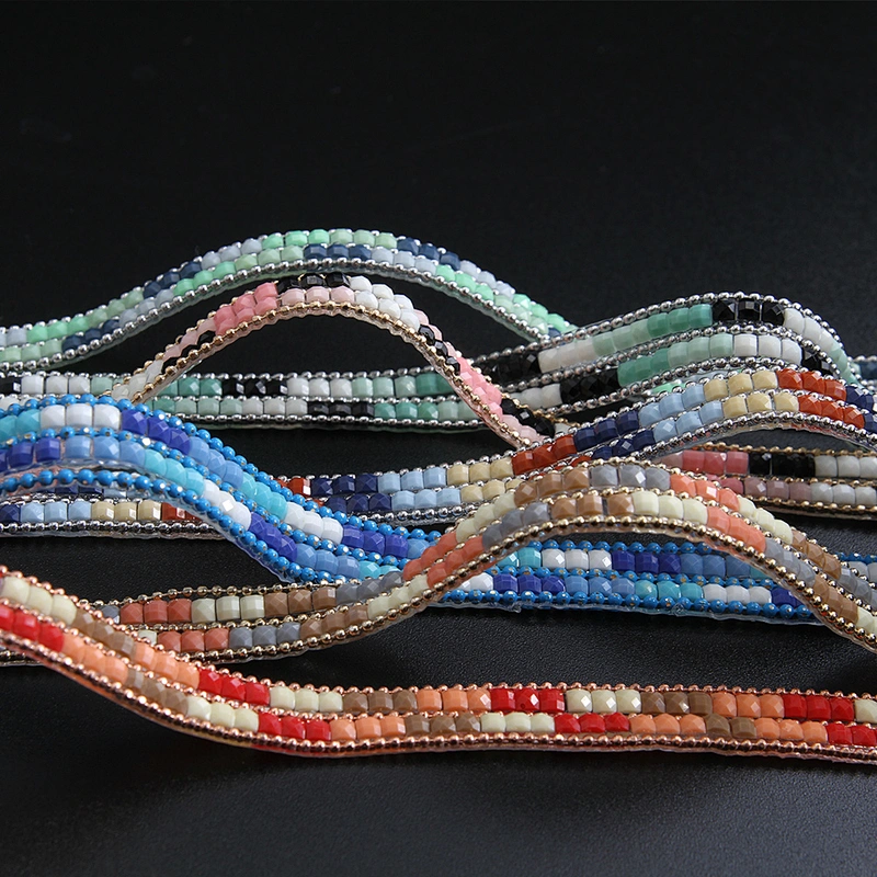 Kavatar Wholesale Hotfix Trim Small Cube Colors Design Fashion Rhinestone For Clothing Iron on Trims