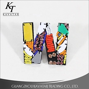 Bling Rhinestone Letter Appliques Beaded Crystal Patches Appliques