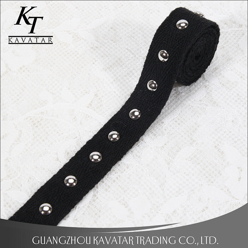 New fashion design Copper decorative rivets ribbon for garment trims
