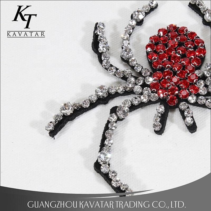 New Arrival Handmade Spider Patch Embroidery Beaded Rhinestone Patches